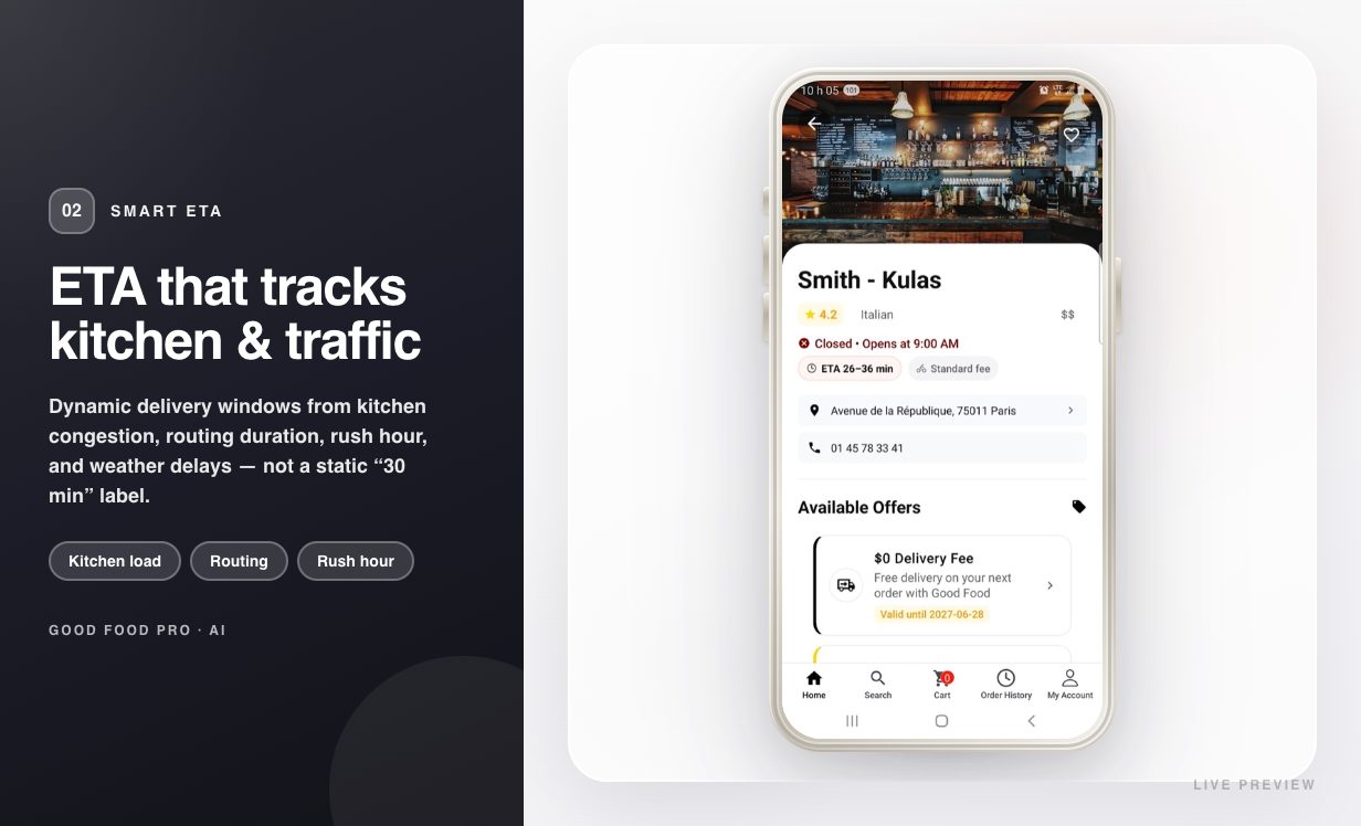 Smart delivery ETA